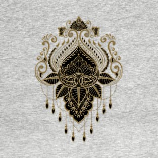 A wonderful filigree golden lotus flower. T-Shirt